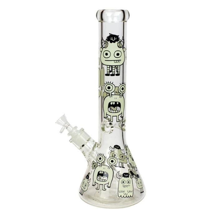 14" Infyniti Grapnic Glass Beaker Bong Glow in the Dark - INHALCO