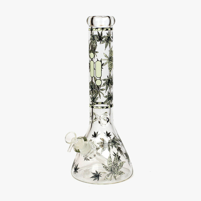 14" Infyniti Grapnic Glass Beaker Bong Glow in the Dark - INHALCO