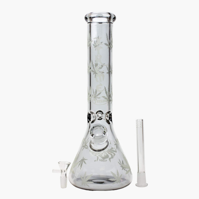 14" XTREME Glass Leaf Electroplated Beaker Bong
