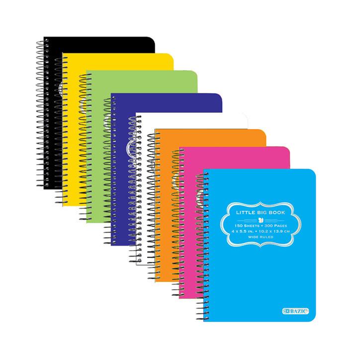 150 Ct. 4" X 5.5" Poly Cover Spiral Fat Book Sold in 48 Units