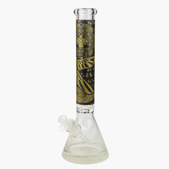 16" Egyptian Hieroglyph Glow in the Dark Beaker Bong