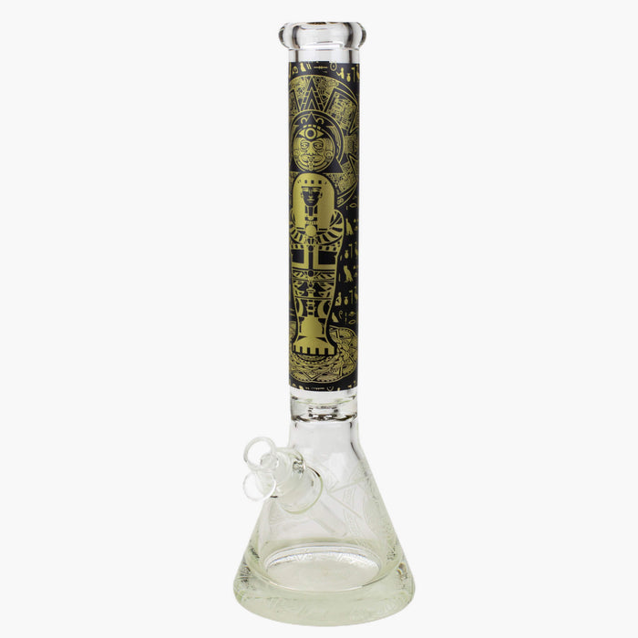 16" Egyptian Hieroglyph Glow in the Dark Beaker Bong