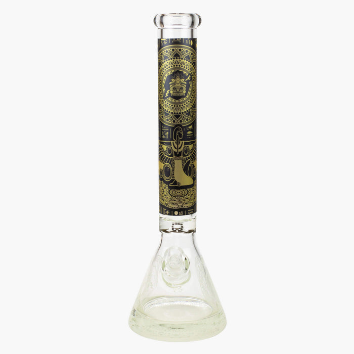 16" Egyptian Hieroglyph Glow in the Dark Beaker Bong
