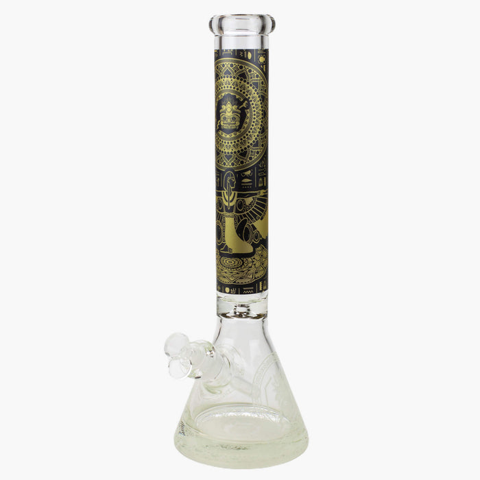16" Egyptian Hieroglyph Glow in the Dark Beaker Bong