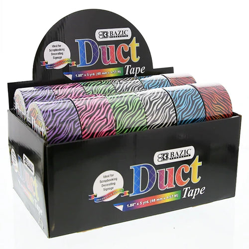 1.88" X 5 Yards Zebra Series Duct Tape Sold in 36 Units