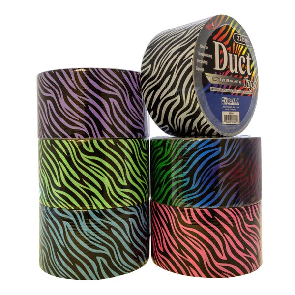 1.88" X 5 Yards Zebra Series Duct Tape Sold in 36 Units