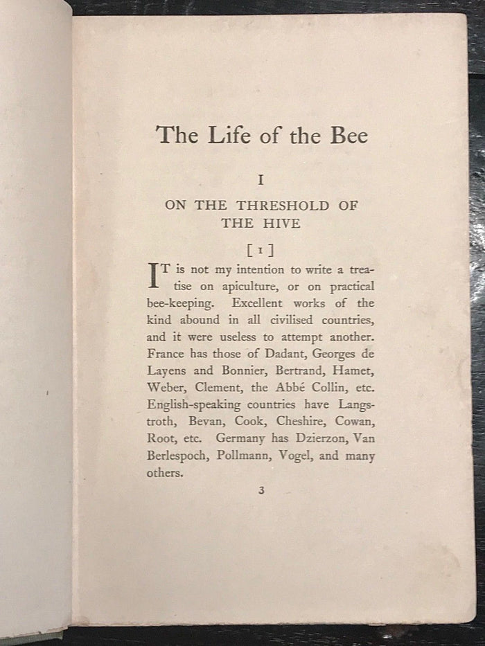 1909 - THE LIFE OF THE BEE - MAURICE MAETERLINCK - Bees and Beekeeping