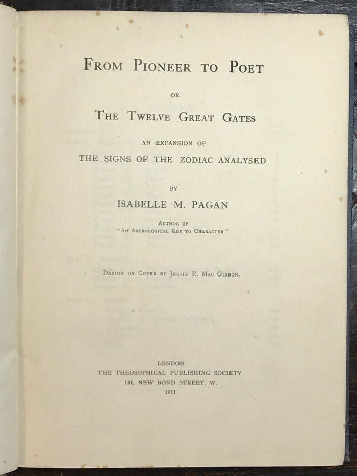 1911 - THE TWELVE GREAT GATES - I.M. PAGAN - ASTROLOGY ZODIAC HERMETIC OCCULT