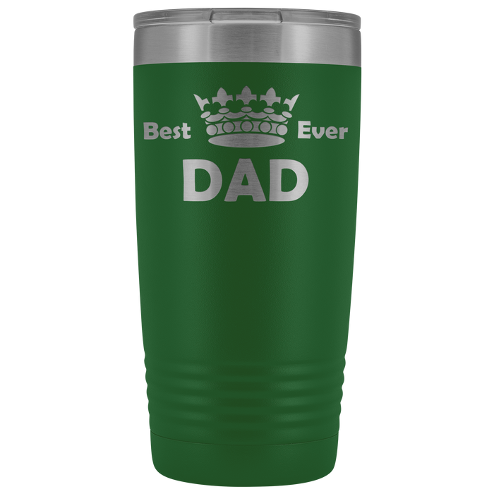 20-Ounce Stainless Tumbler, Best Dad Ever, Crown