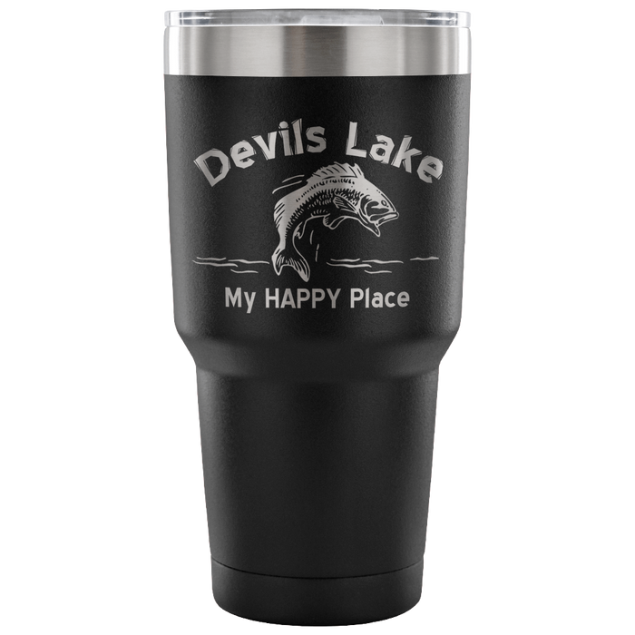 30-Ounce Vacuum Tumbler, Devils Lake, Bass My Happy Place