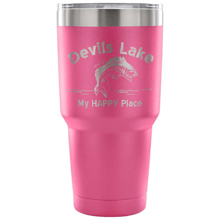 30-Ounce Vacuum Tumbler, Devils Lake, Bass My Happy Place