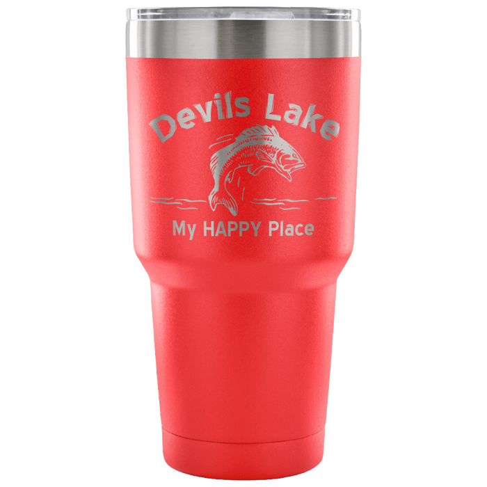 30-Ounce Vacuum Tumbler, Devils Lake, Bass My Happy Place