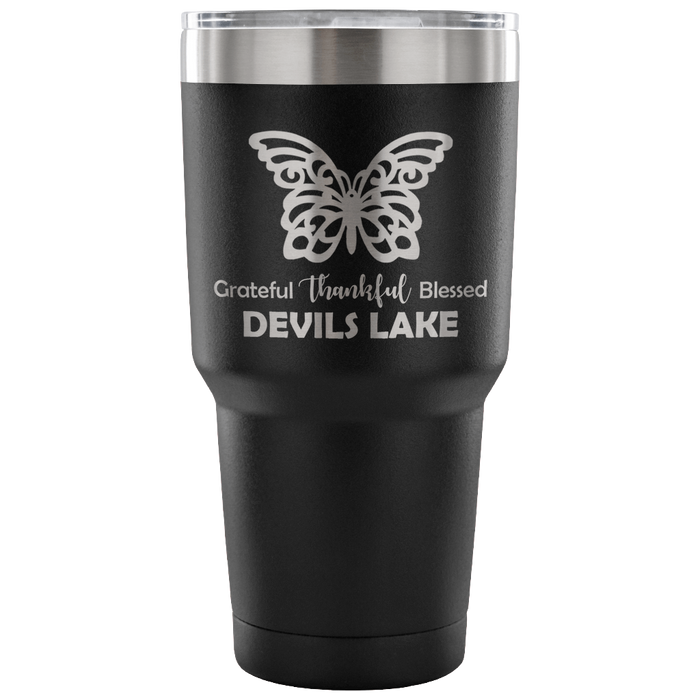 30-Ounce Vacuum Tumbler, Devils Lake, Butterfly
