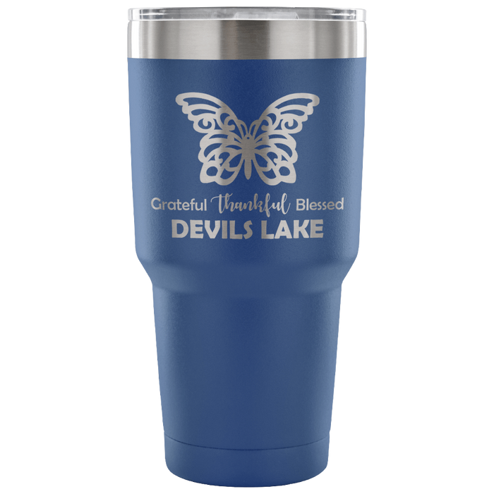 30-Ounce Vacuum Tumbler, Devils Lake, Butterfly