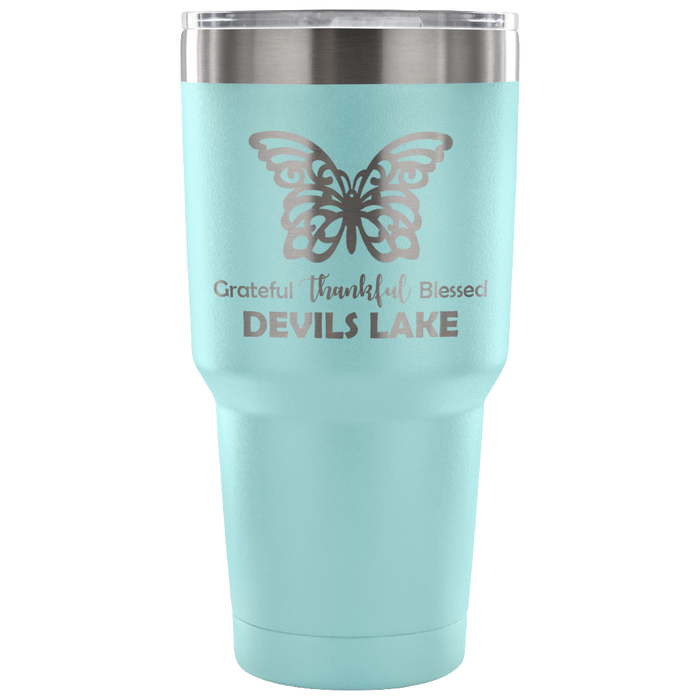 30-Ounce Vacuum Tumbler, Devils Lake, Butterfly