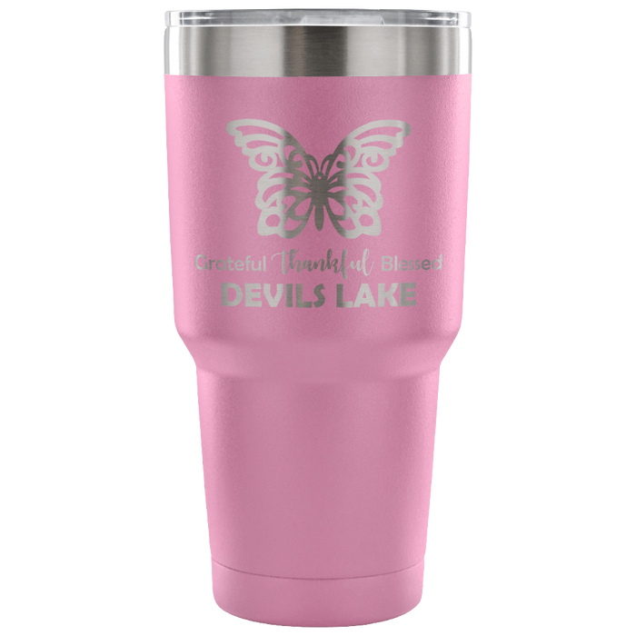 30-Ounce Vacuum Tumbler, Devils Lake, Butterfly