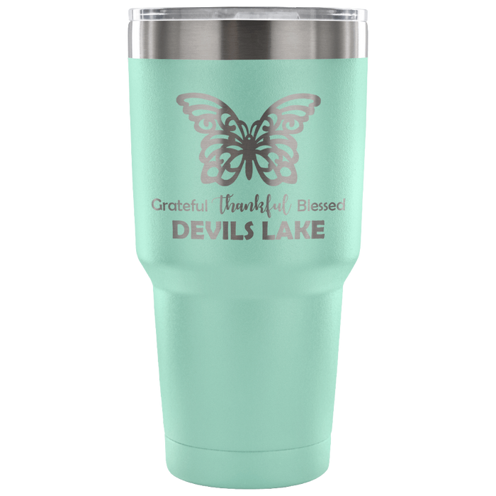 30-Ounce Vacuum Tumbler, Devils Lake, Butterfly
