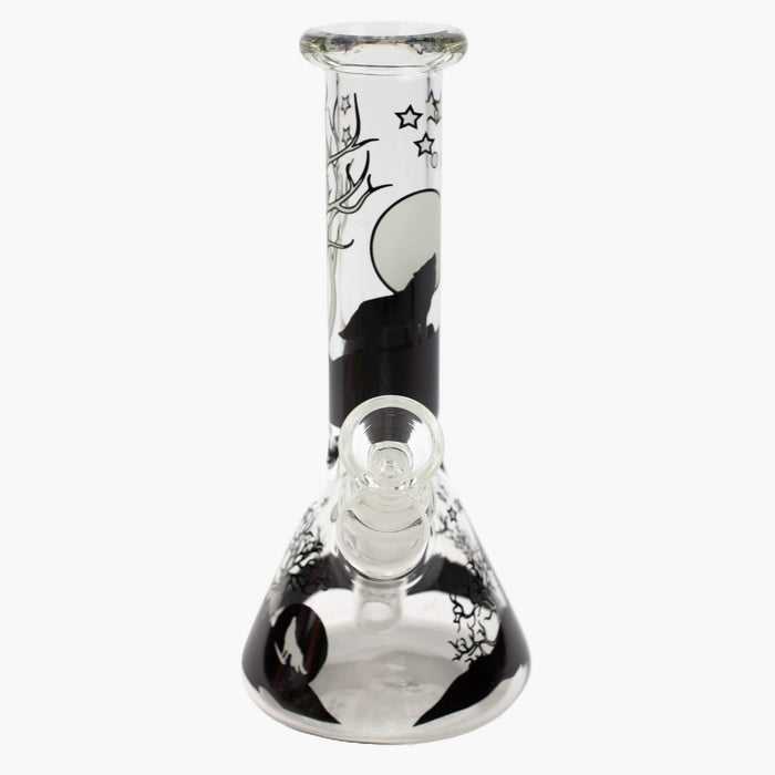 7.5" Wolf Beaker Bong Glow In The Dark
