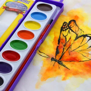 8 Ct. Color Semi Moist Watercolor W/ Brush Sold in 24 Units