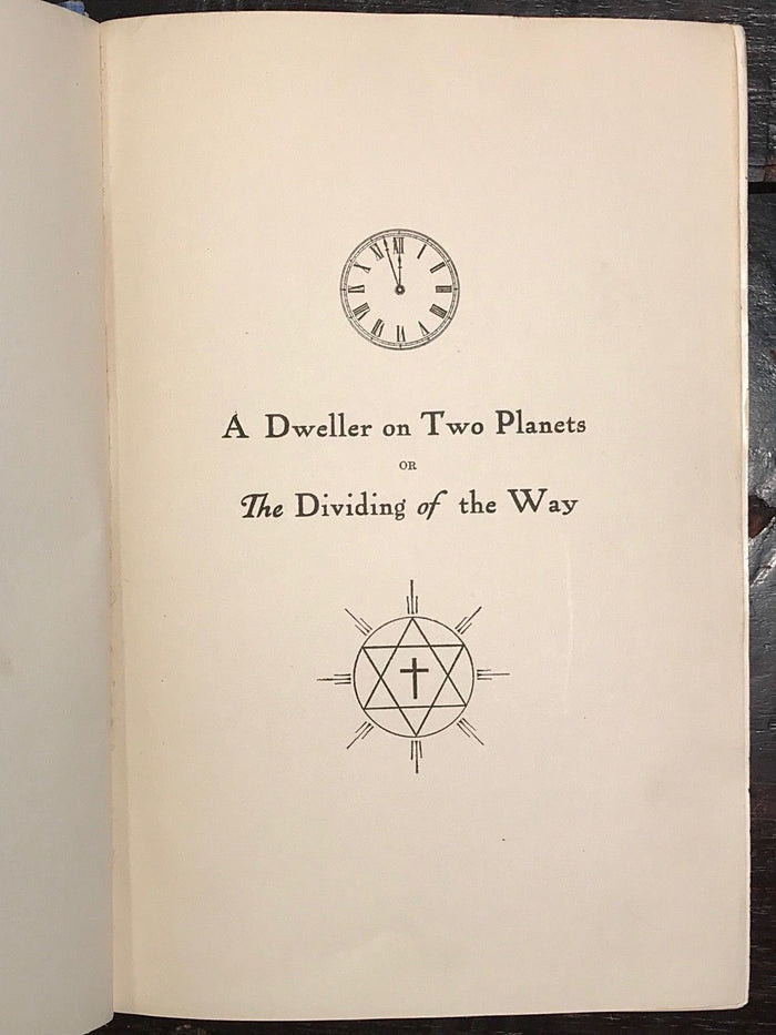 A DWELLER ON TWO PLANETS - PHYLOS THE THIBETAN / FREDERICK OLIVER, 1920 ATLANTIS