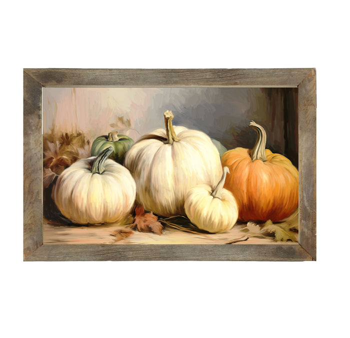 A group of pumpkins - Framed Art