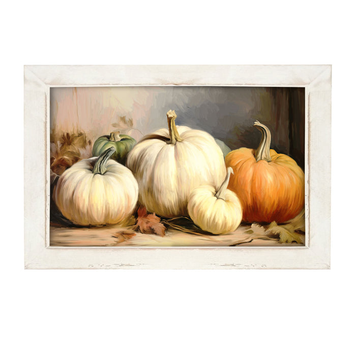 A group of pumpkins - Framed Art