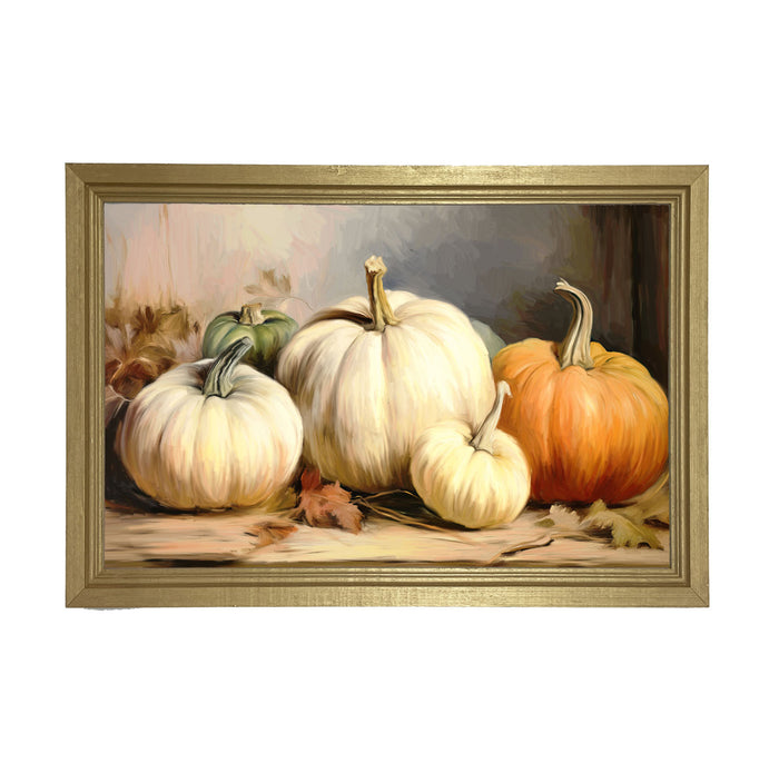 A group of pumpkins - Framed Art