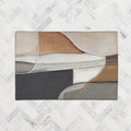 Abstract Natural Canvas Chenille Accent Rug