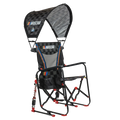 NASCAR Bundle featuring Adjustable Rocker camping chair with black checkered racing design and included SunShade Accessory canopy.