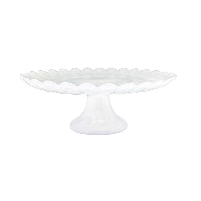 Alabaster White Scalloped Small Cake Stand by Mariposa