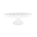 Alabaster White Scalloped Small Cake Stand by Mariposa