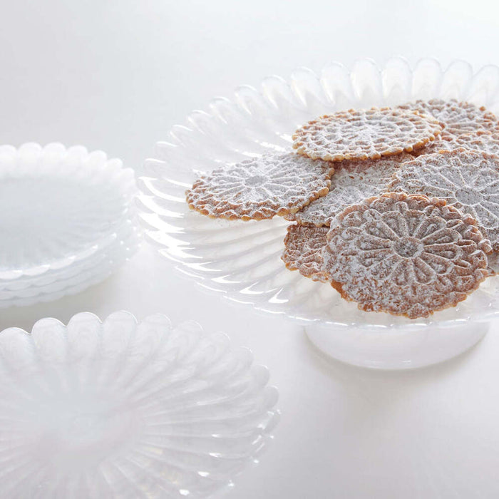 Alabaster White Scalloped Small Cake Stand by Mariposa Additional Image-2