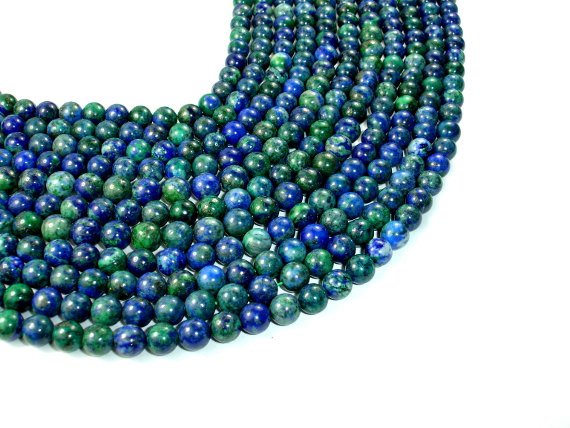 Azurite Malachite Beads, 8mm (8.5 mm) Round-BeadBasic