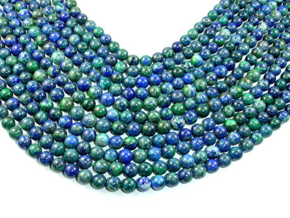 Azurite Malachite Beads, 8mm (8.5 mm) Round-BeadBasic
