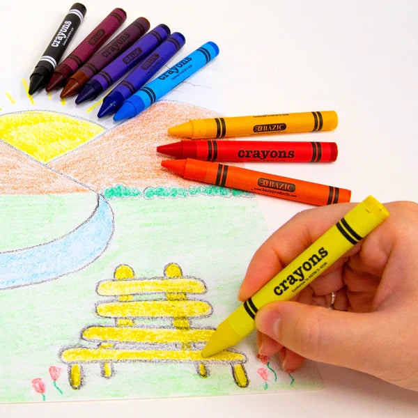 BAZIC 12 Color Premium Quality Jumbo Crayons Sold in 24 Units