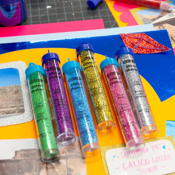 BAZIC 22g/0.77oz Primary Color Glitter Shakers w/ PDQ Sold in 24 Units