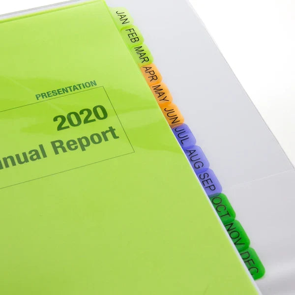 BAZIC 3-Ring Binder Dividers w/ 12 Pre-Printed Jan-Dec Tabs Sold in 24 Units