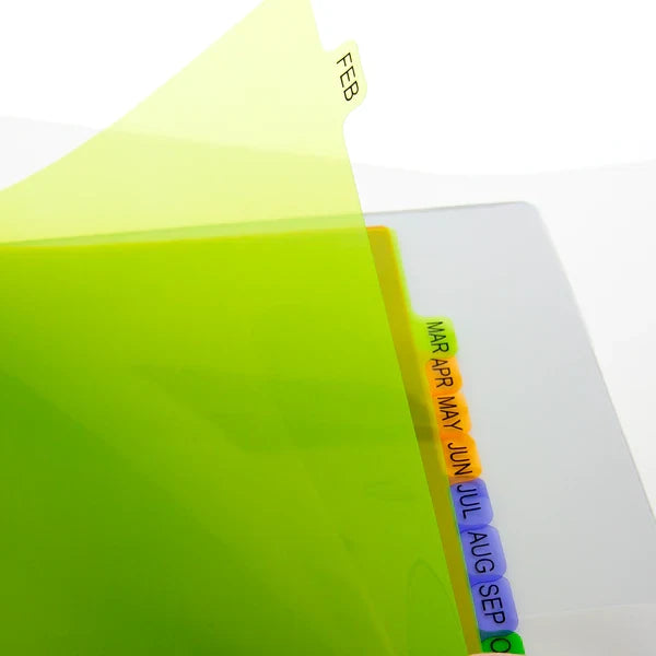 BAZIC 3-Ring Binder Dividers w/ 12 Pre-Printed Jan-Dec Tabs Sold in 24 Units