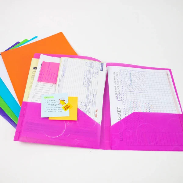 BAZIC Bubble Embossed 2-Pockets Poly Portfolio Sold in 48 Units
