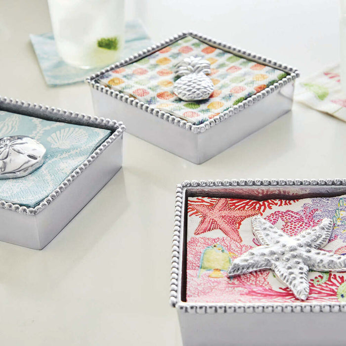 Beaded Cocktail Napkin Box With Insert by Mariposa Additional Image-2