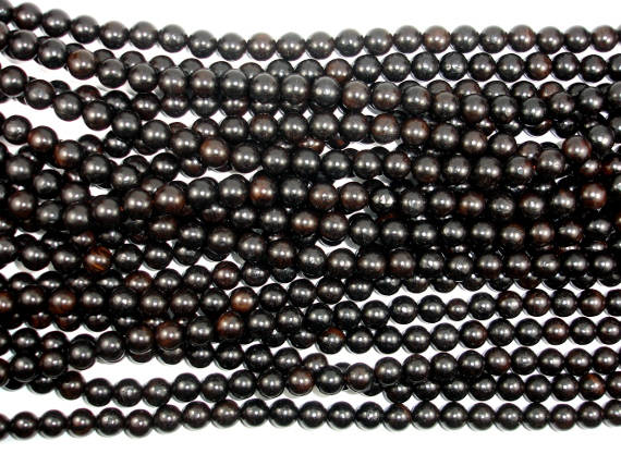 Black Sandalwood Beads, 10mm Round Beads-BeadBasic