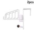 Booluee Over The Door Hooks Rotatable Design Hanging Hooks Space Saving Organizer Rack for Cloth Towel Scarf Hat Bag, Pack of 2