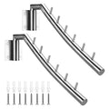 Bosszi 2-Pack Wall Mounted Folding Clothes Hanger Rack, Stainless Steel Clothes Hooks with Swing Arm Holder Space Saving Clothing Hanging System Closet Storage Organizer Heavy Duty Drying Rack