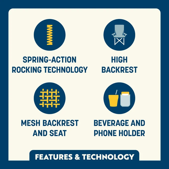Breeze Rocker, Teal, Features and Technology Infographic