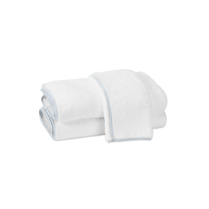 Cairo Bath Towel White & Light Blue