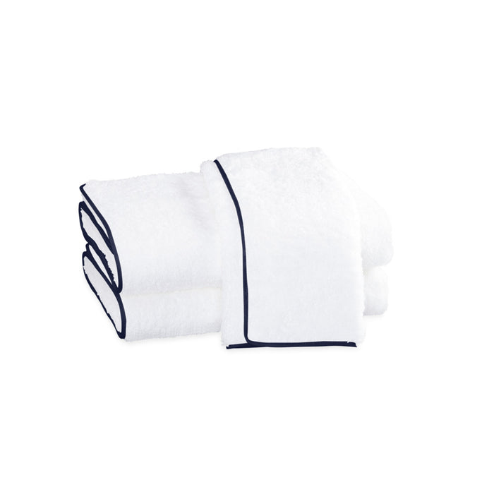 Cairo Bath Towel White & Navy
