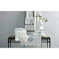 Cairo (W/Navy Scallop Piping) Washcloth by Matouk