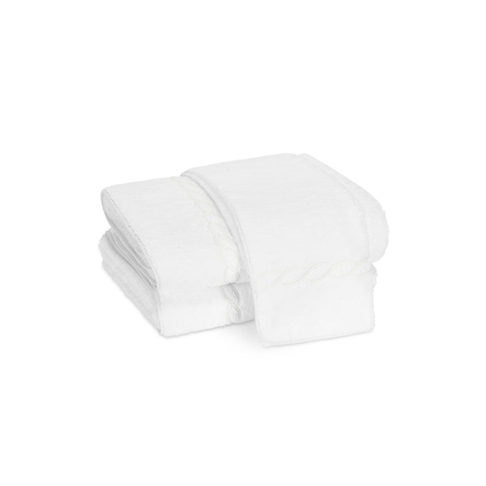 Classic Chain Hand Towel White