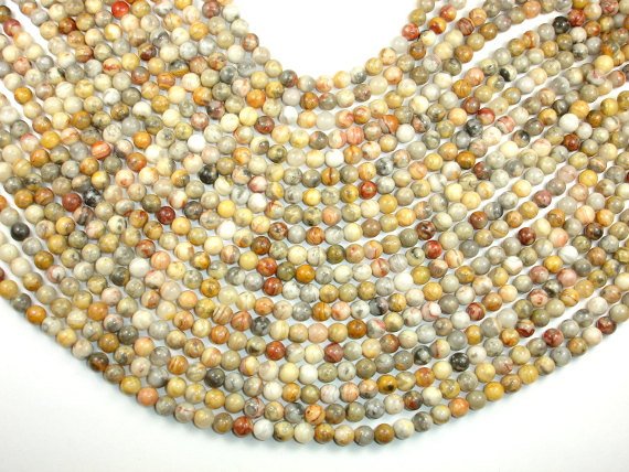 Crazy Lace Agate Beads, Round, 6mm-BeadBasic
