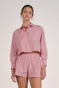 Crop Button Up Top
